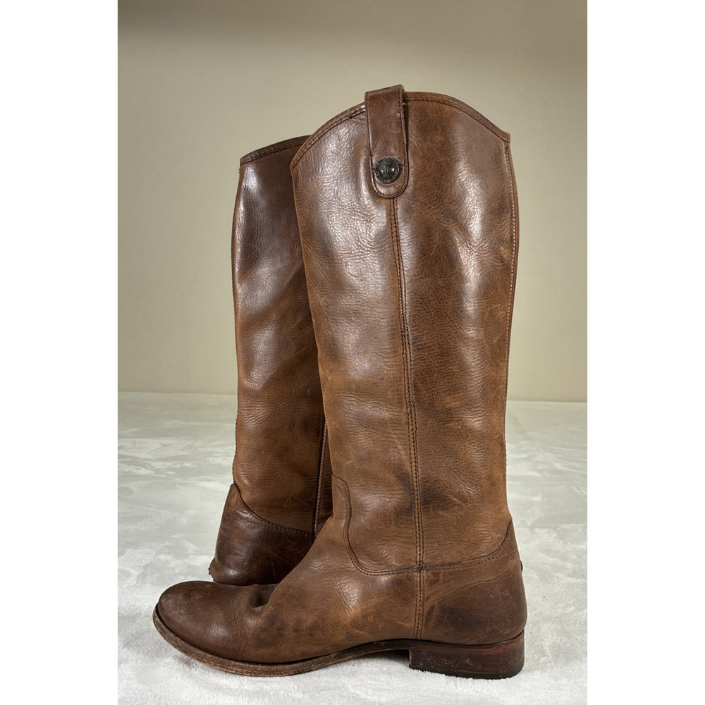 FRYE Melissa Button Tall Riding Boots 77168 Brown Cognac Leather Size 9.5B Chrty - Picture 8 of 16